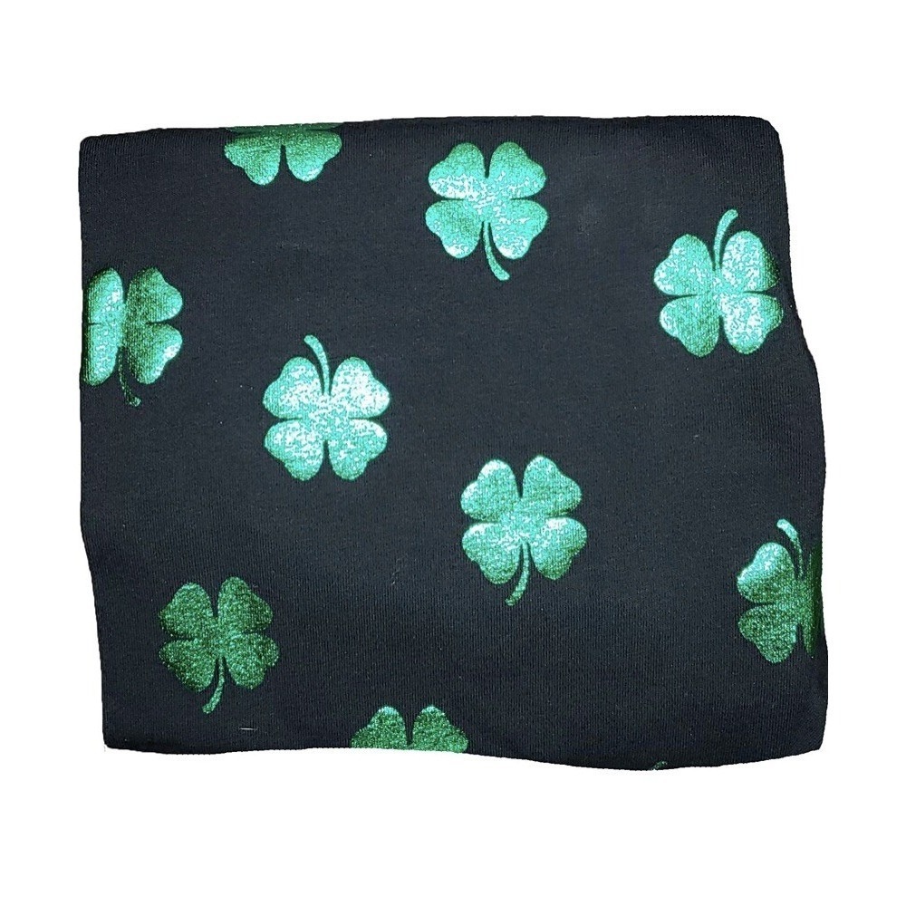 No Boundaries St. Patrick's Day Shamrock Black Ankle Leggings Junior Medium 7-9
